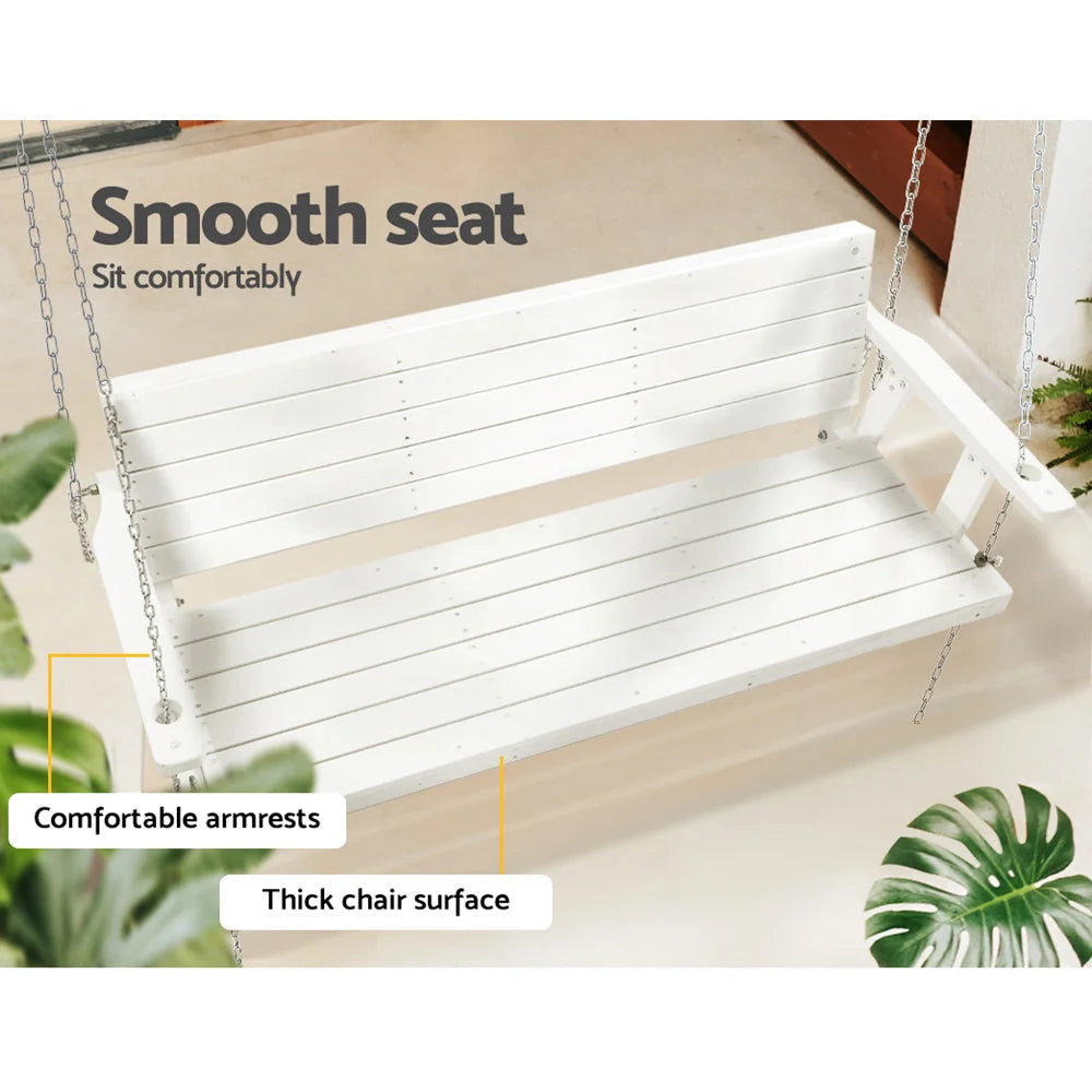 Porch Swing Chair with Chain Outdoor Furniture 3 Seater