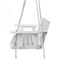 Porch Swing Chair with Chain Outdoor Furniture 3 Seater Bench - Wooden White shown on the product page