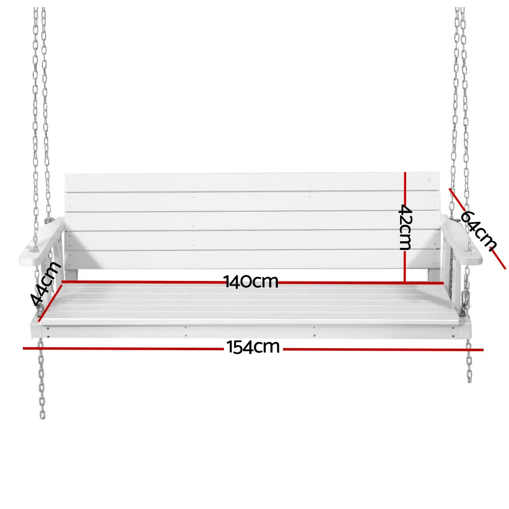 Porch Swing Chair with Chain Outdoor Furniture 3 Seater