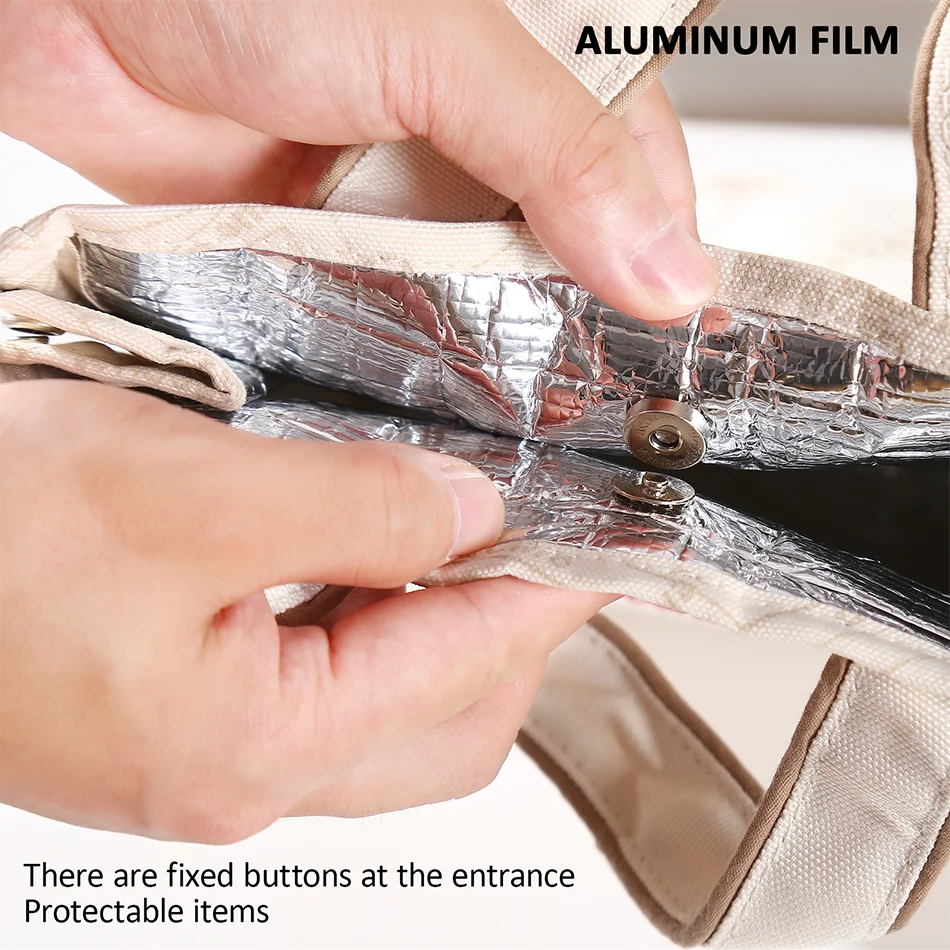Portable 22*11.5*25cm Insulated Lunch Bag Food Container