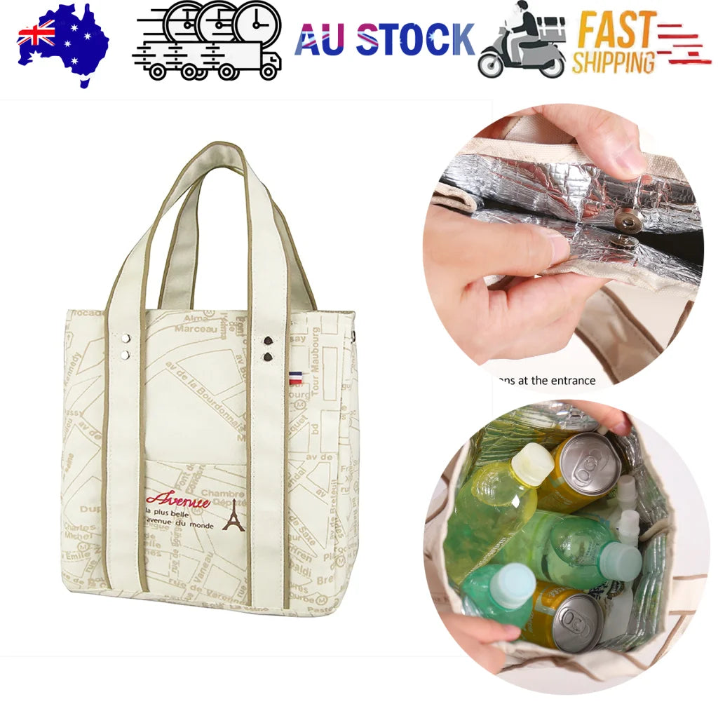 Portable 22*11.5*25cm Insulated Lunch Bag Food Container