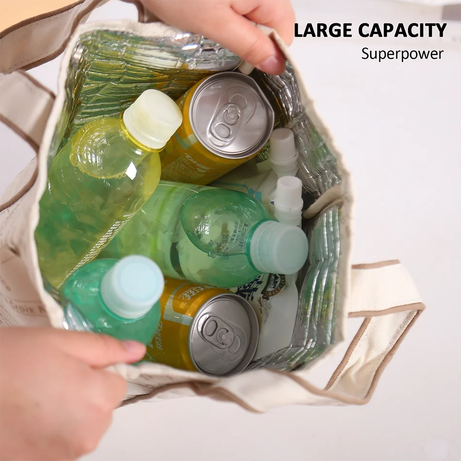 Portable 22*11.5*25cm Insulated Lunch Bag Food Container
