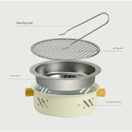 Portable 28cm Stainless Steel Barbecue and Tea Furnace