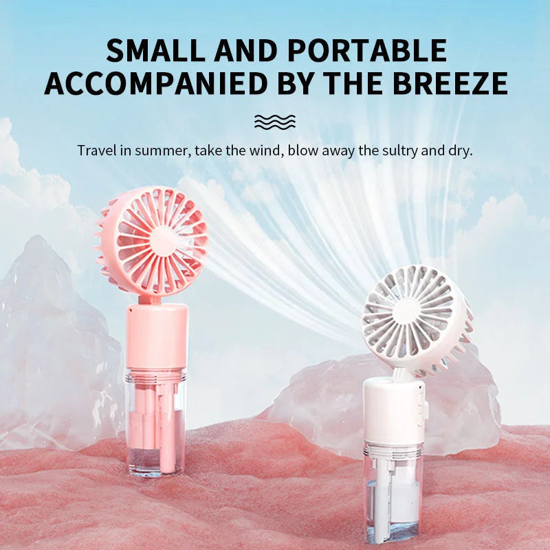 Portable 4-Speed Mini Spray Fan with Moisturizing Function
