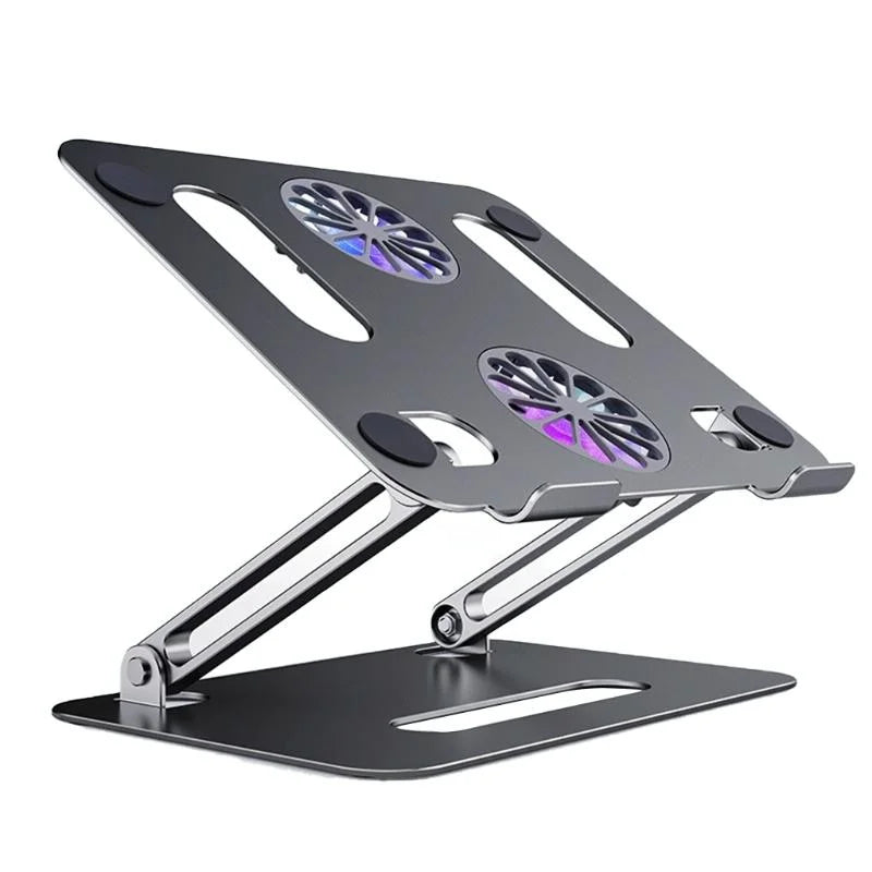 Portable Aluminum Laptop Stand With Cooling And Type C Cable - Gray-1915197790405922816