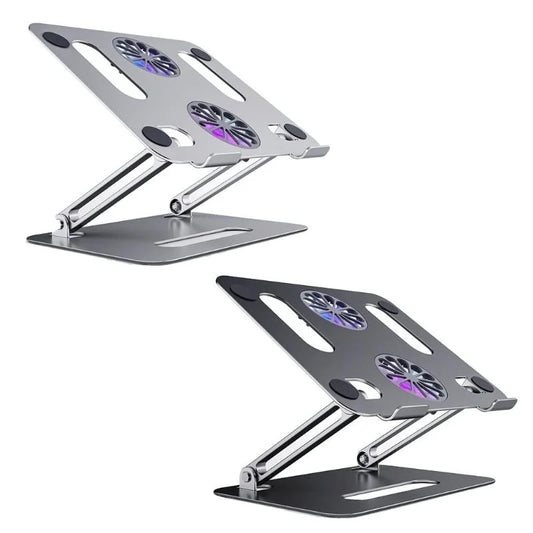 Portable Aluminum Laptop Stand With Cooling And Type C Cable - Gray-1915197790405922817