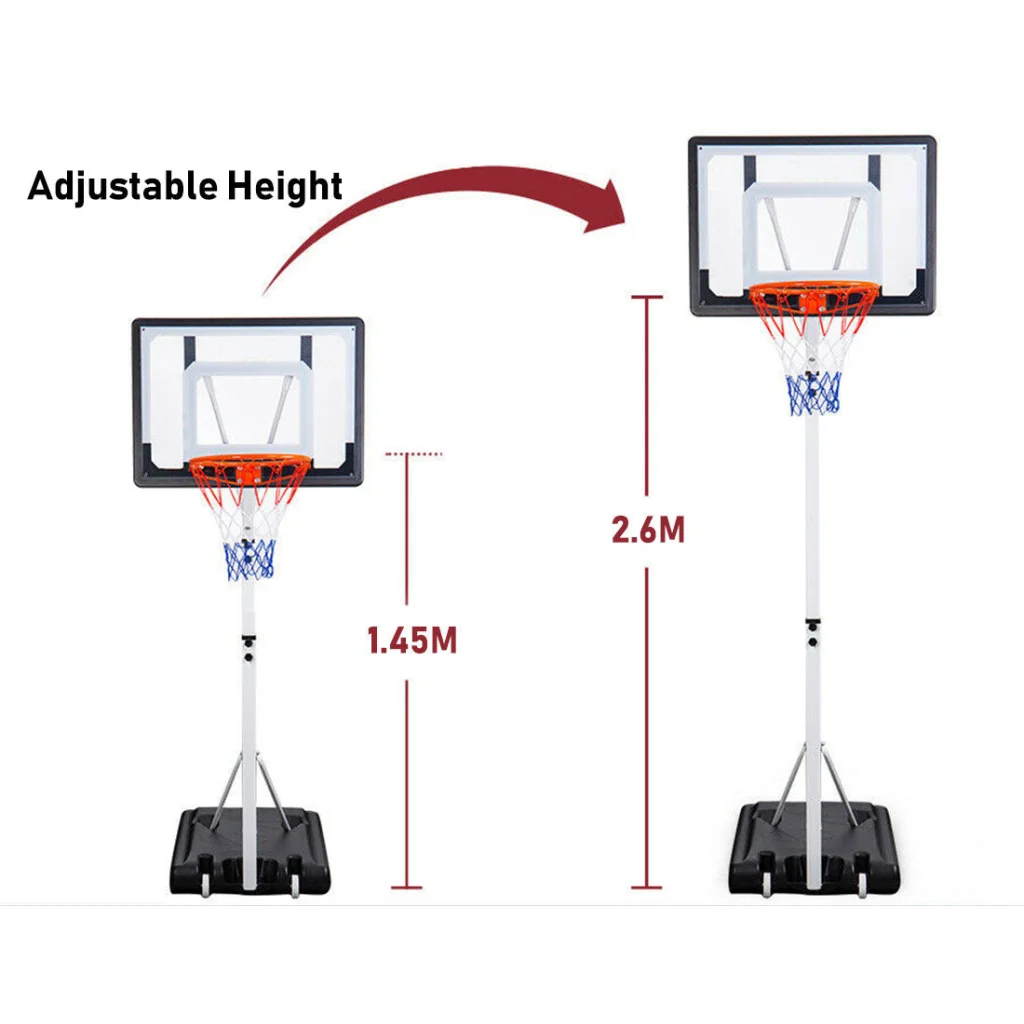 Portable Basketball Hoop Stand System Height Adjustable Net
