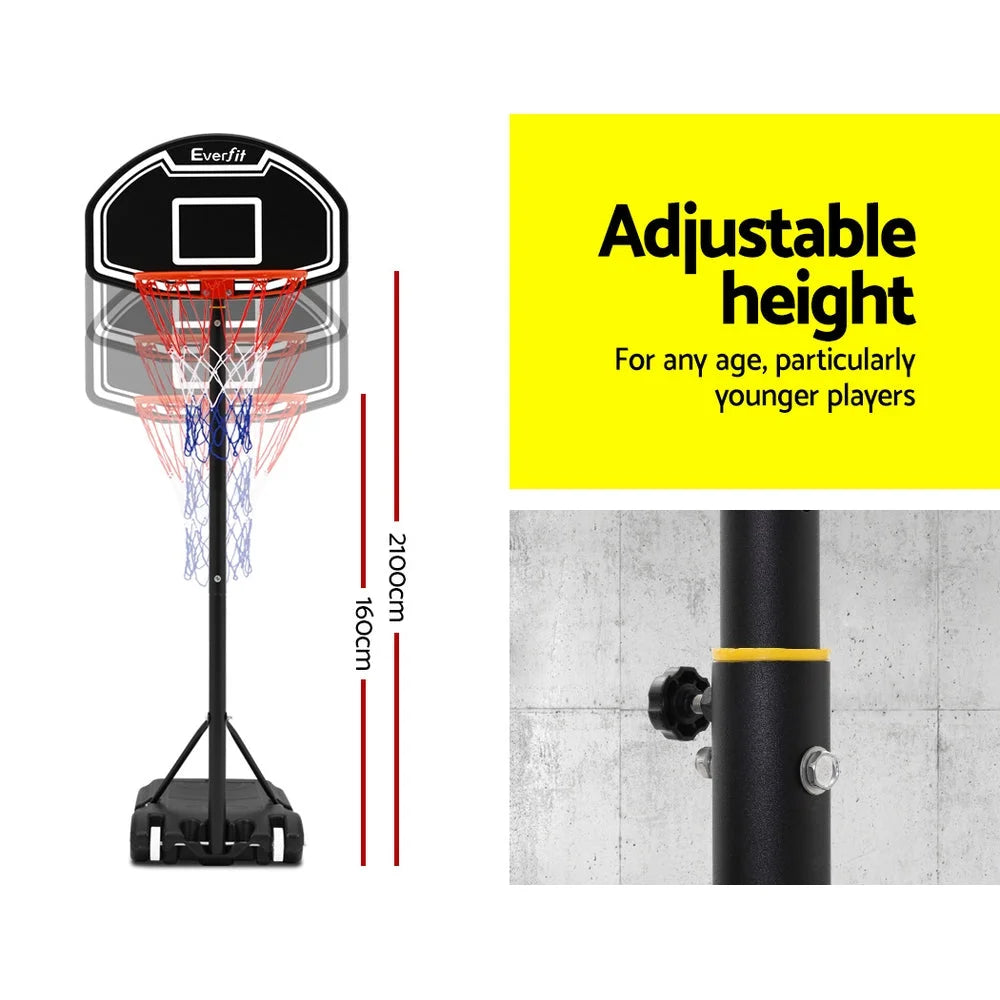 Portable Basketball Stand Hoop System 2.1M - Adjustable Rim