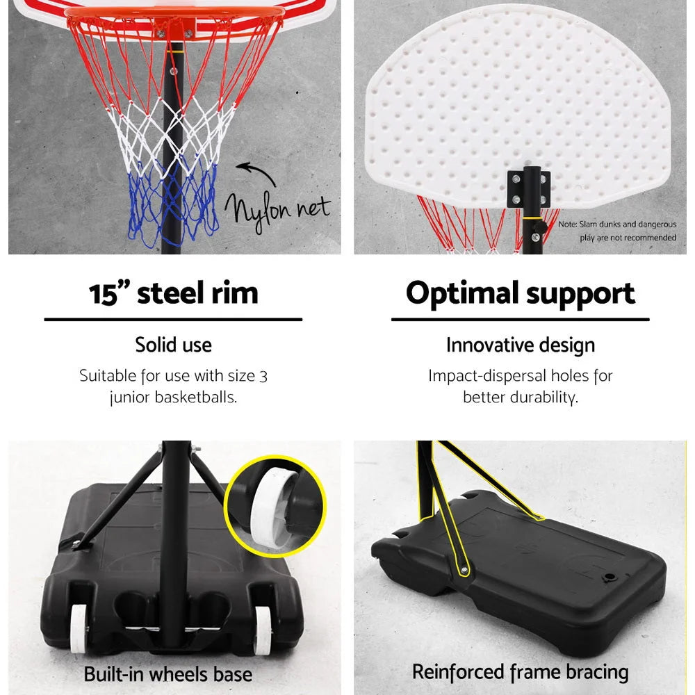 Portable Basketball Stand System Hoop Height Adjustable Net