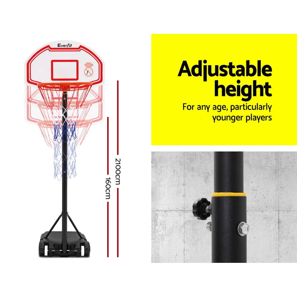 Portable Basketball Stand System Hoop Height Adjustable Net