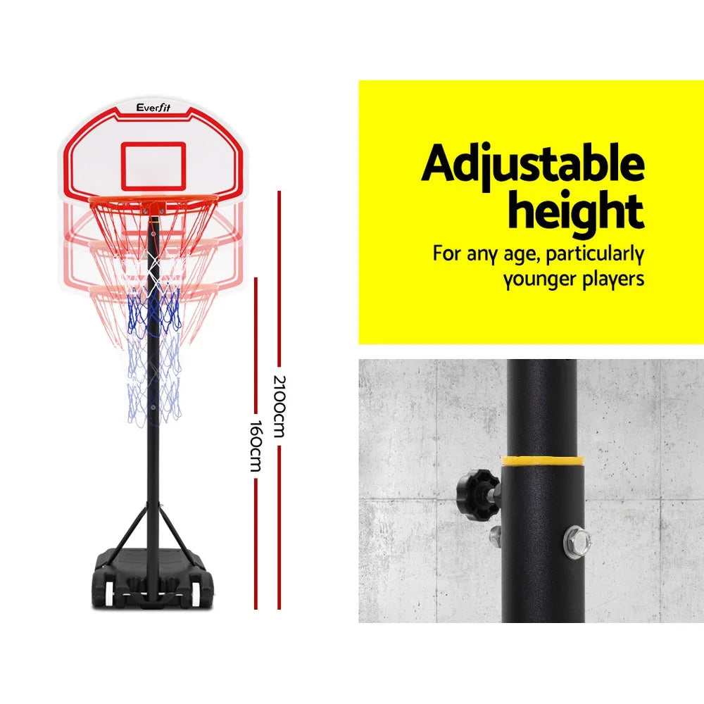 Portable Basketball Stand System Hoop Height Adjustable Net