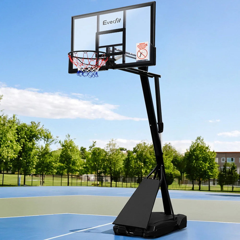 05m portable basketball stand with slim posts and mounting brackets