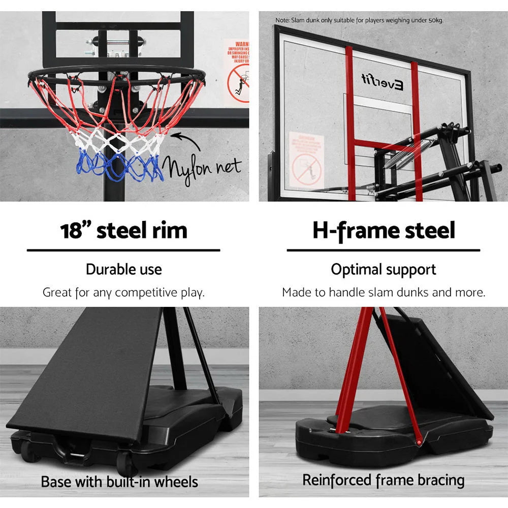 05m portable basketball stand with display shelves and upright posts