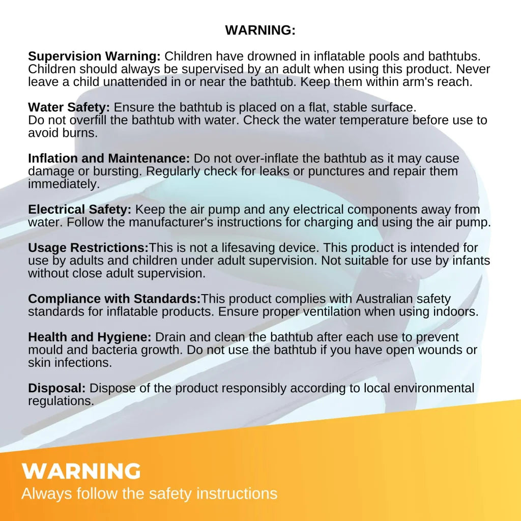 Portable Bathtub and Wireless Pump - Inflatable Foldable