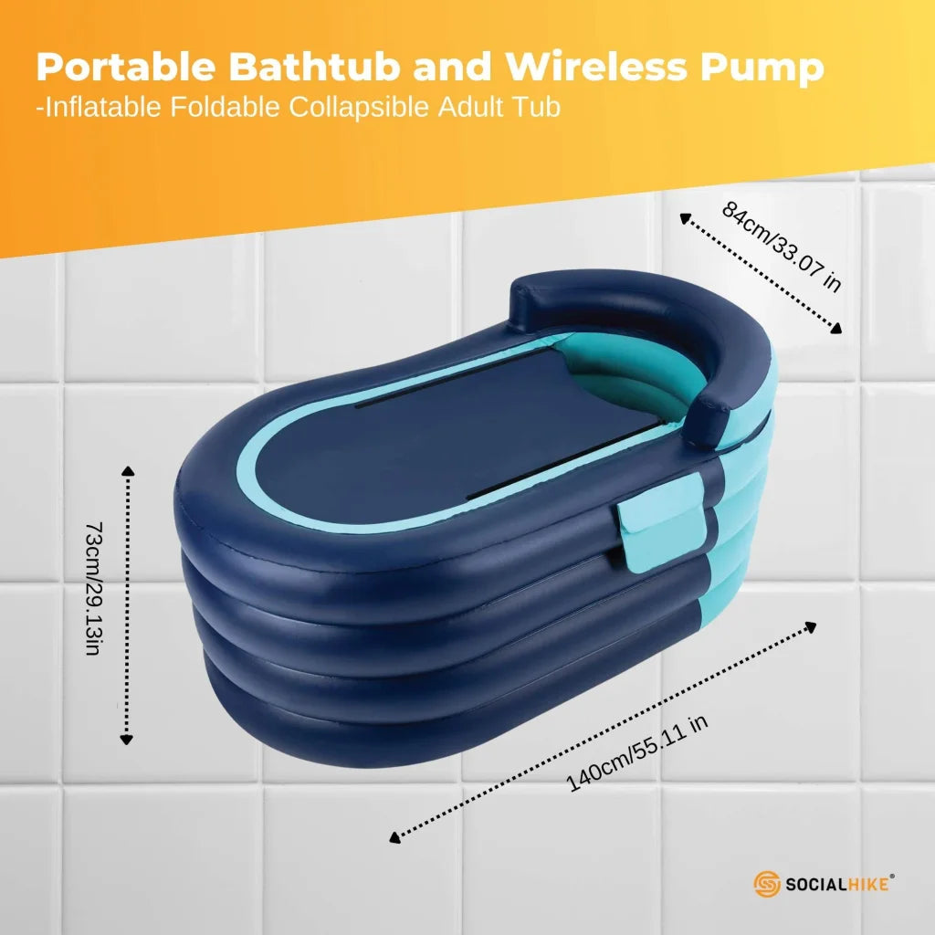 Portable Bathtub and Wireless Pump - Inflatable Foldable