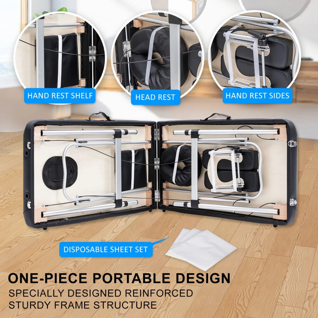 Portable Beauty Massage Table Bed Therapy Waxing 2 Fold