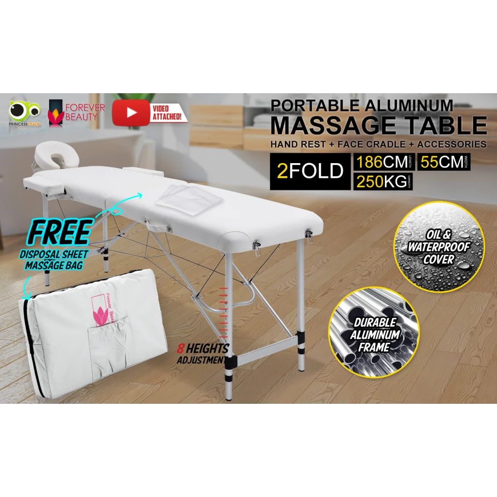 Portable Beauty Massage Table Bed Therapy Waxing 2 Fold