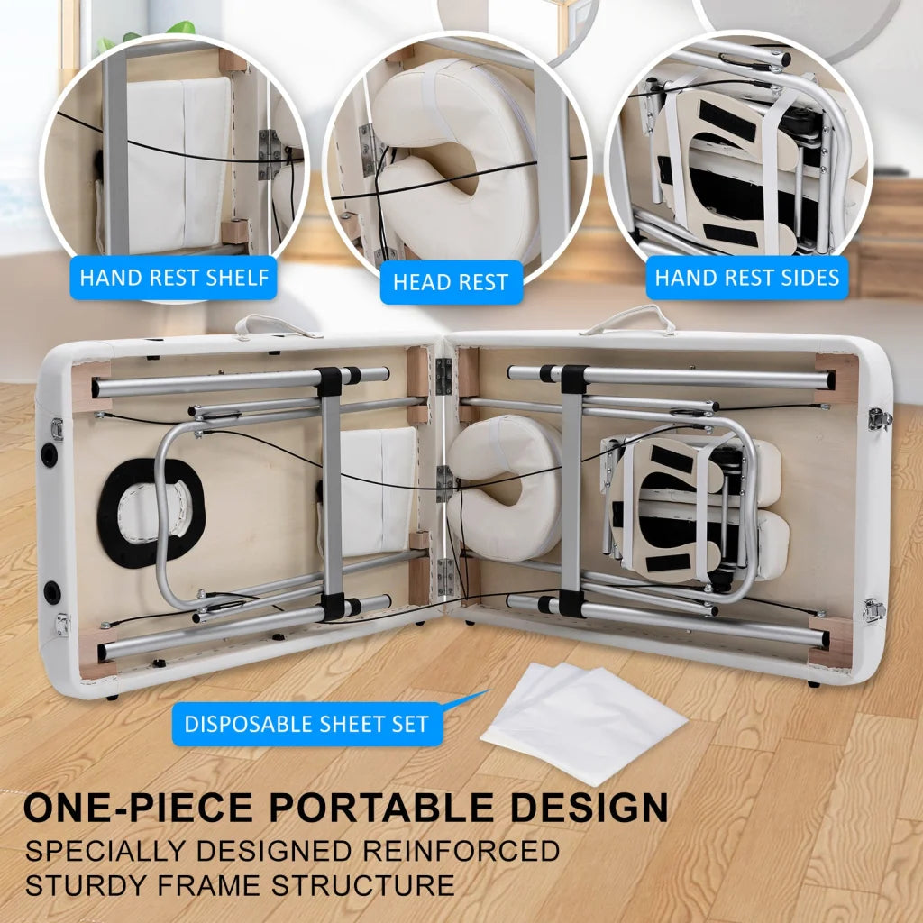 Portable Beauty Massage Table Bed Therapy Waxing 2 Fold