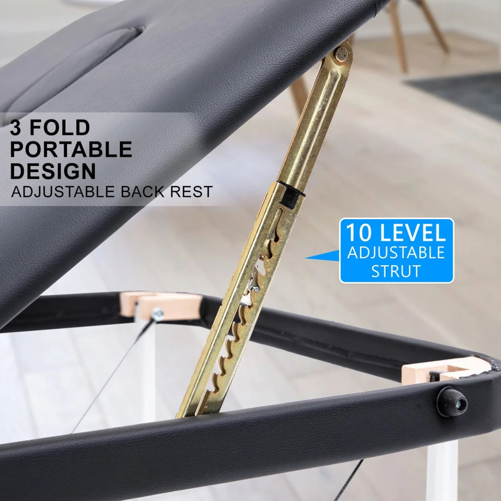 Portable Beauty Massage Table Bed Therapy Waxing 3 Fold