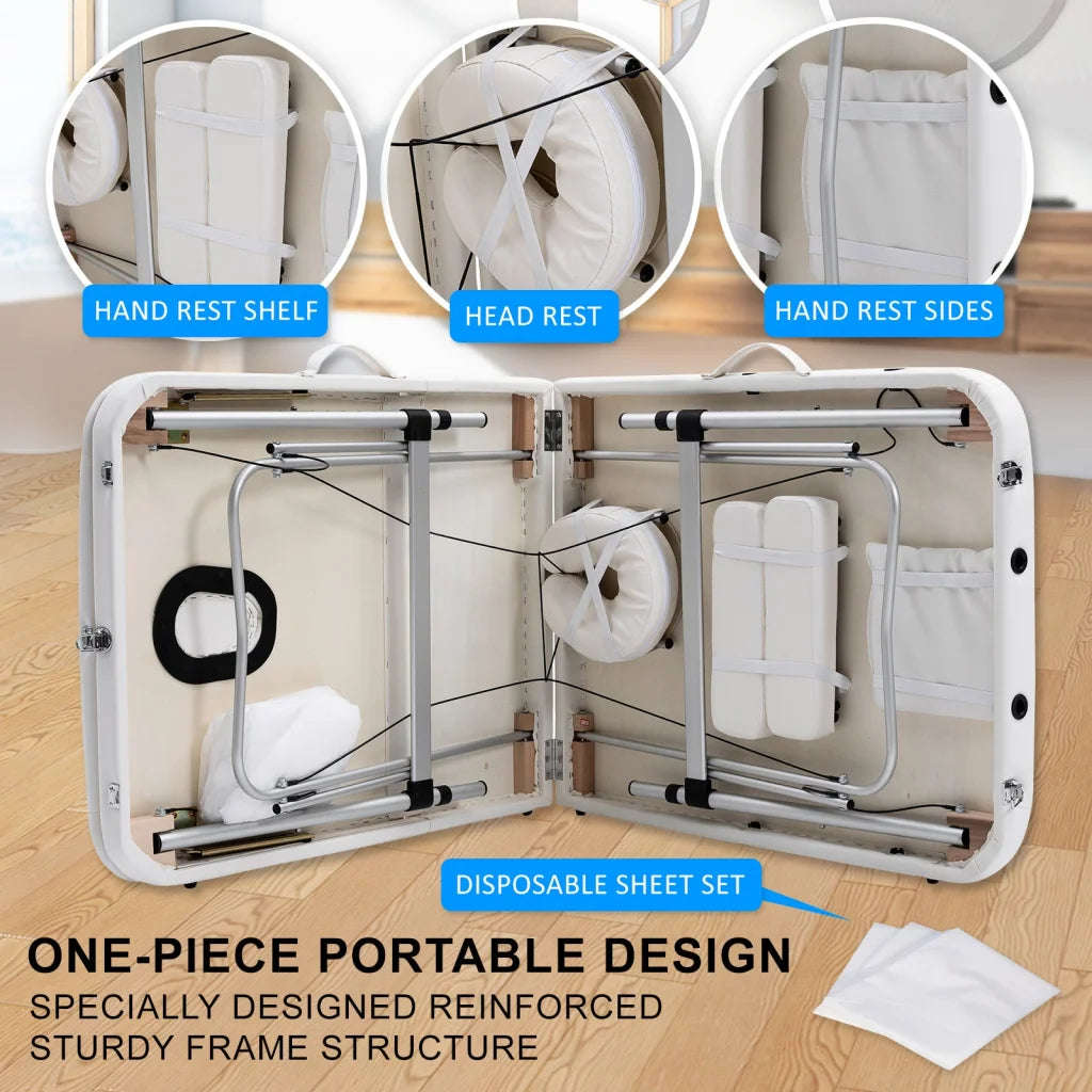 Portable Beauty Massage Table Bed Therapy Waxing 3 Fold