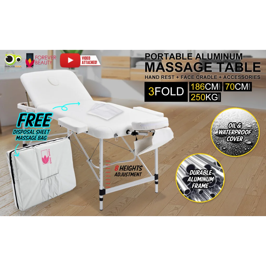 Portable Beauty Massage Table Bed Therapy Waxing 3 Fold
