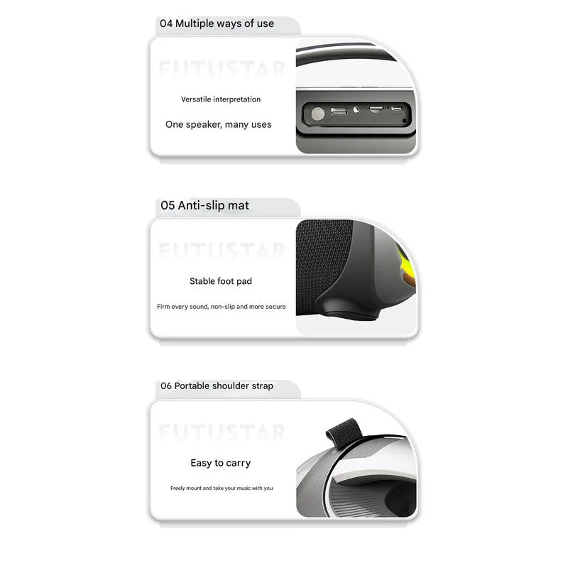 Portable Bluetooth 5.3 Speaker - 60W Powerful Sound RGB