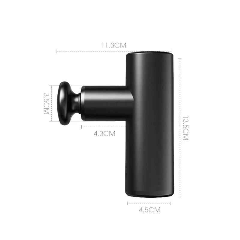 Portable Brushless Muscle Massager - Black - Health &
