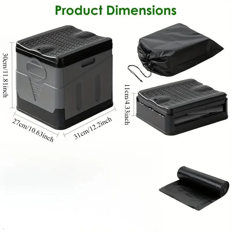 Portable Car Toilet with Integrated Waste Bin - Durable PP