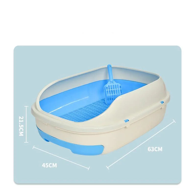 Portable Cat Toilet Large Litter Box Tray with Scoop