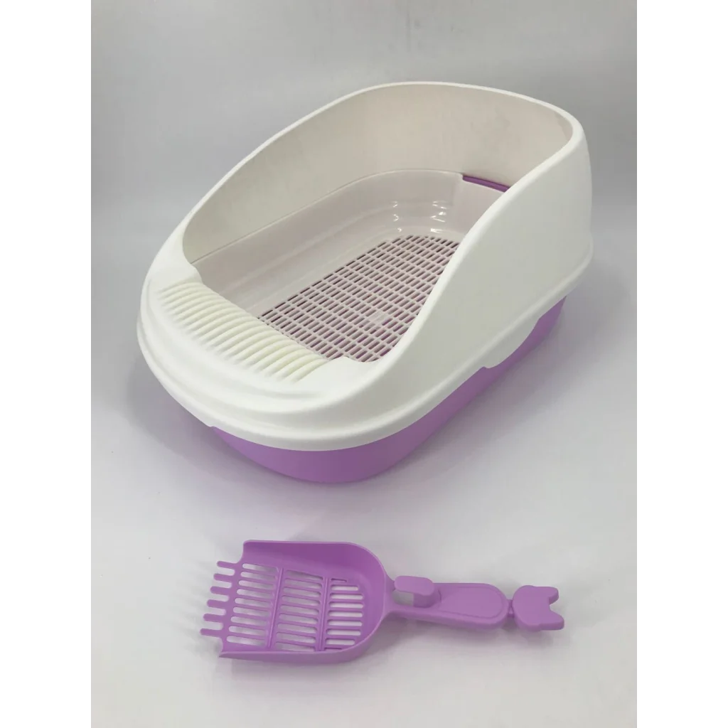 Portable Cat Toilet Litter Box Tray with Scoop & Grid Tray