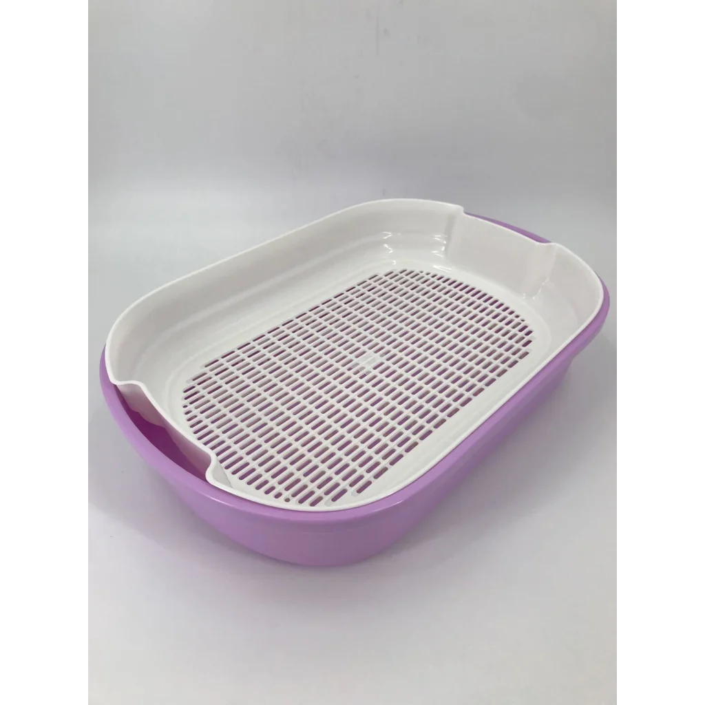 Portable Cat Toilet Litter Box Tray with Scoop & Grid Tray