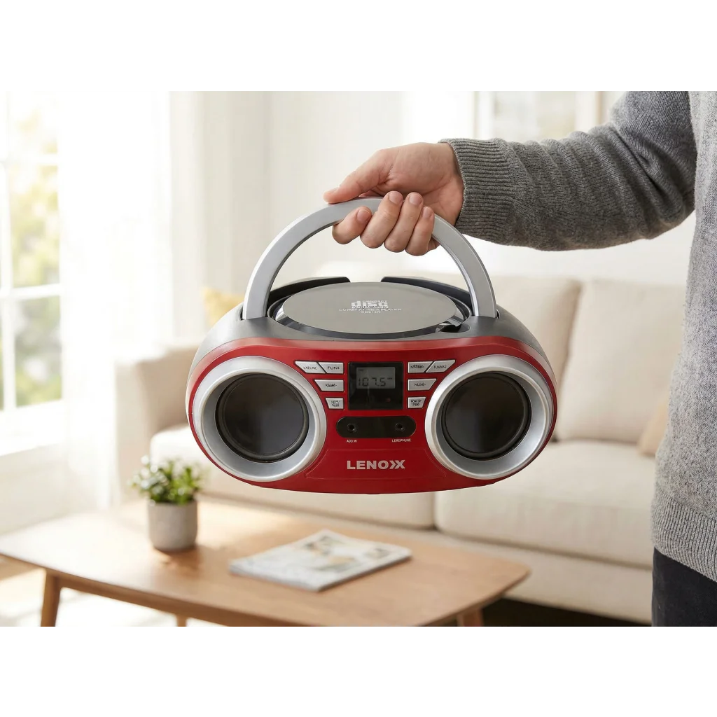 Portable cd player with compact audio control panel