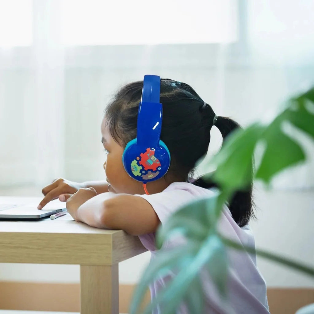 Portable Children’S Wired Headphones - Black Red