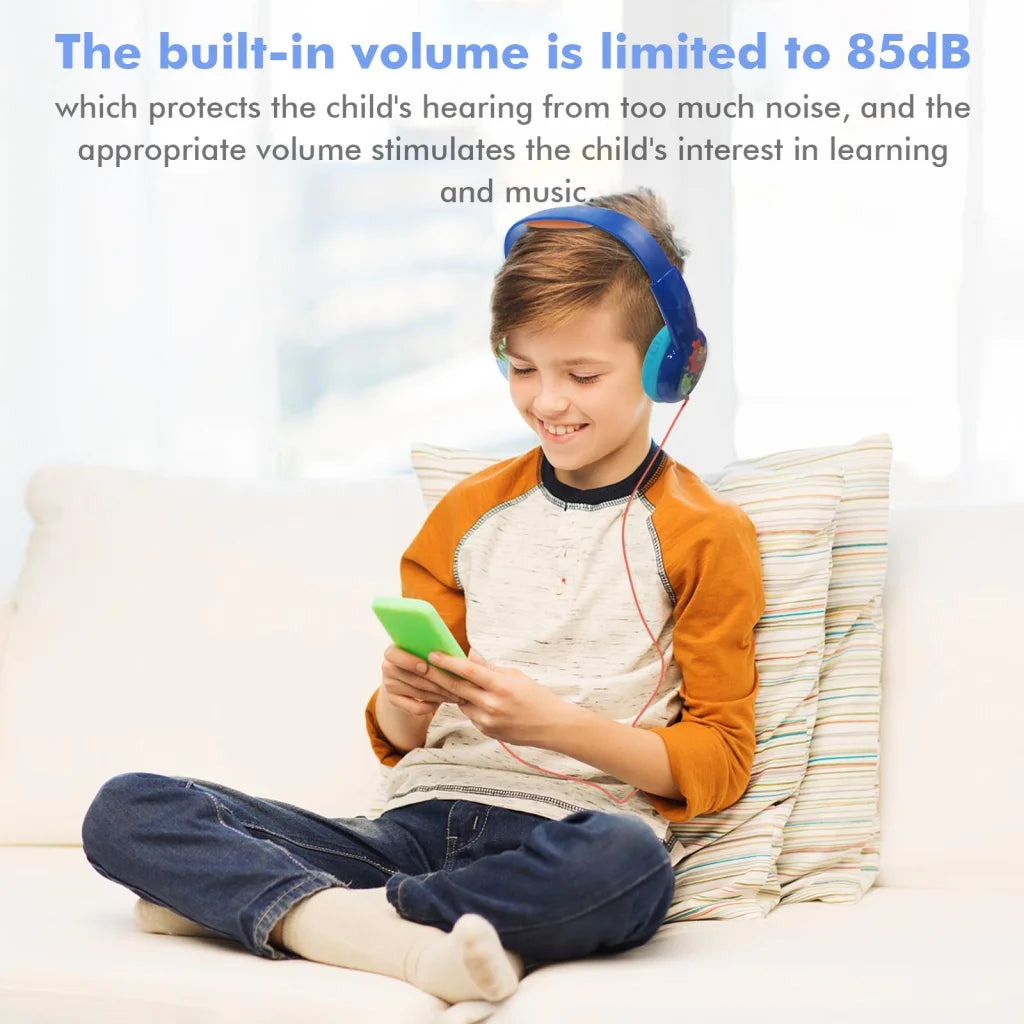 Portable Children’S Wired Headphones - Black Yellow