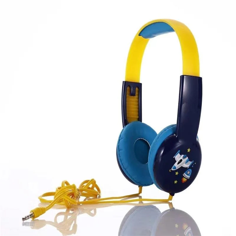 Portable Children’S Wired Headphones - Black Yellow