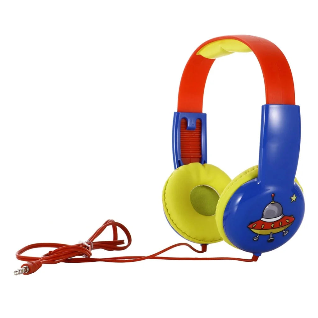 Portable Children’S Wired Headphones - Blue Red