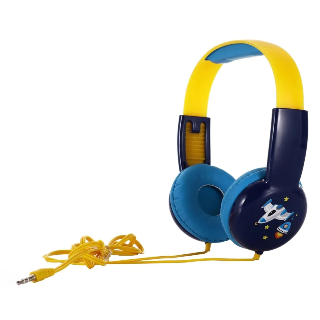 Portable Children’S Wired Headphones - Blue Red