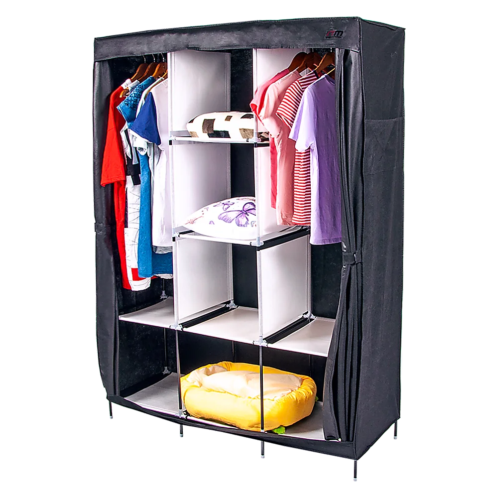 Portable Clothes Closet Large Canvas Wardrobe Storage