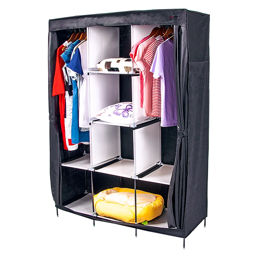 Portable Clothes Closet Large Canvas Wardrobe Storage