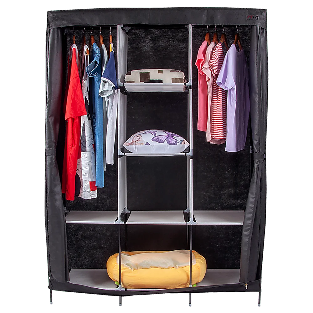 Portable Clothes Closet Large Canvas Wardrobe Storage