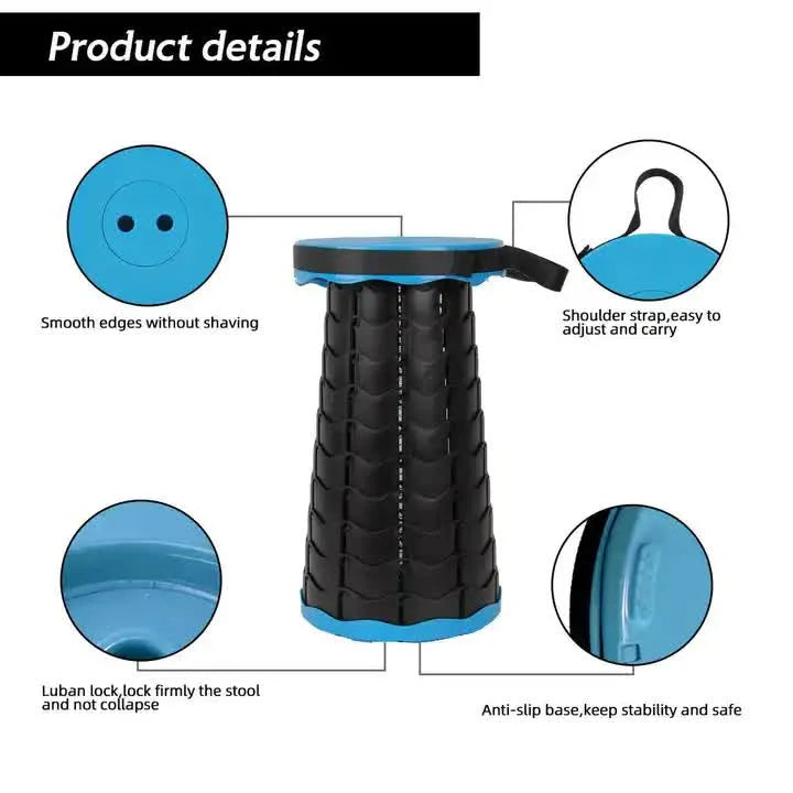 Portable Collapsible Telescopic Stool - Foldable