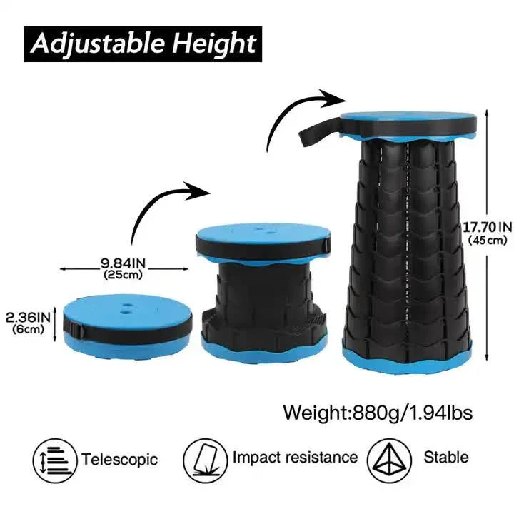 Small Stool Colapsable Portable Collapsible Telescopic Stool - Foldable, Lightweight, Adjusta ...