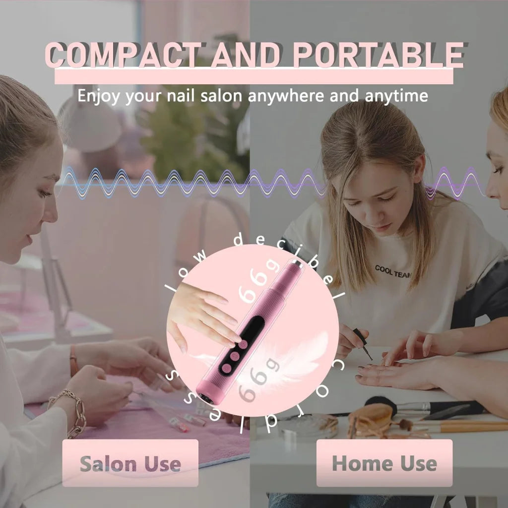 Portable Cordless Electric Nail Drill Kit with UV Lamp