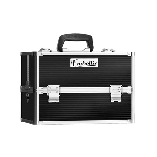 Portable Cosmetic Beauty Makeup Case - Black - Cosmetic