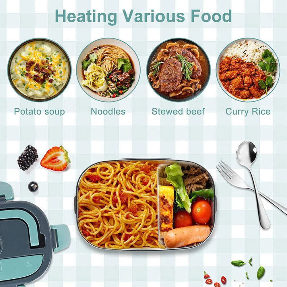 Portable electric lunch with tabletop context and item shape