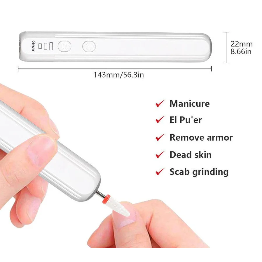 Portable Electric Nail Drill Pen Kit - USB-C Rechargeable