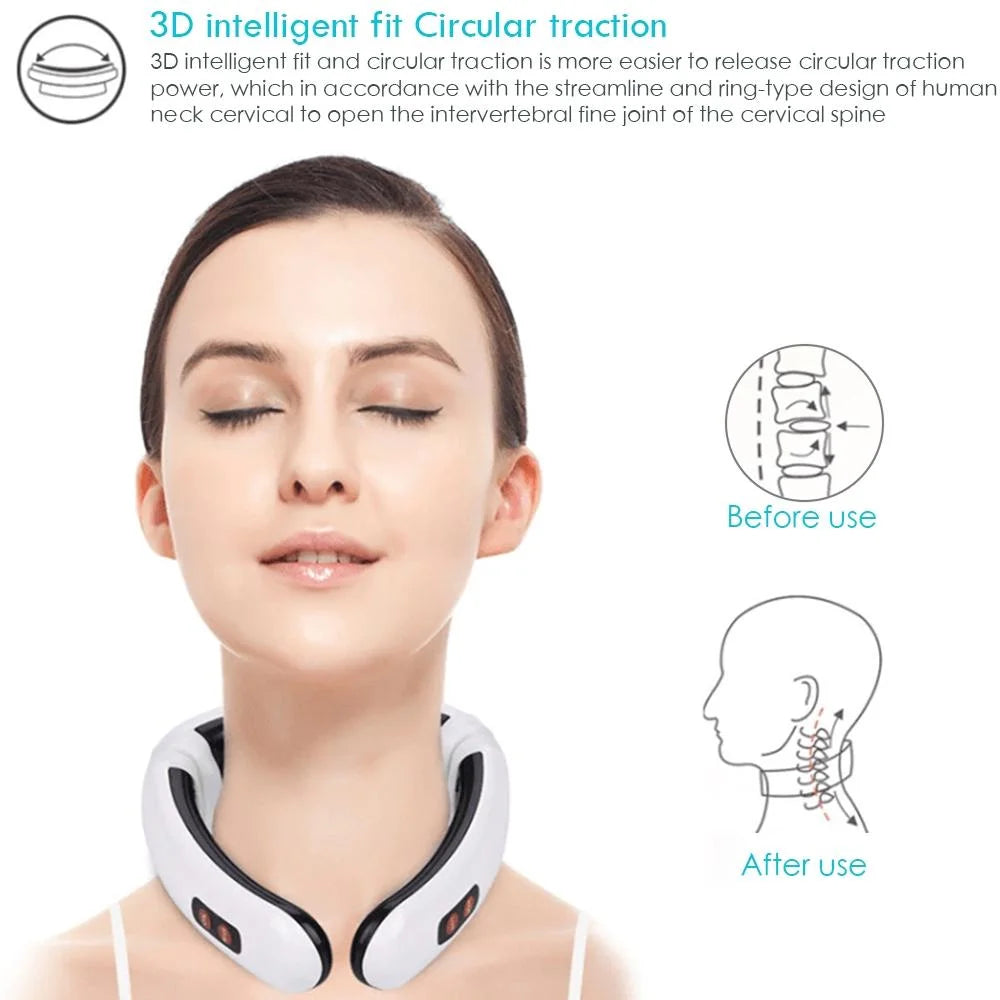 Portable Electric Neck Massager Battery Powered - Health &