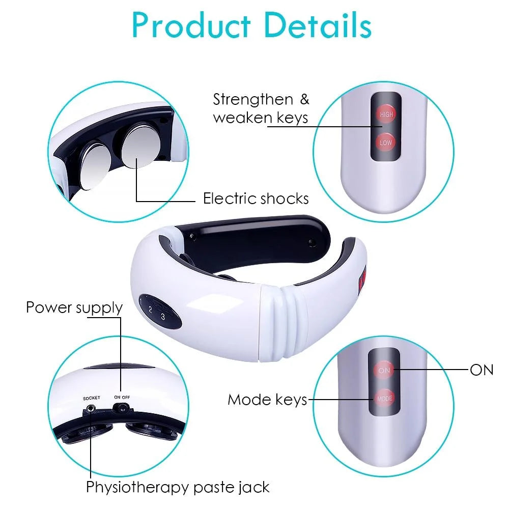 Portable Electric Neck Massager Battery Powered - Health &