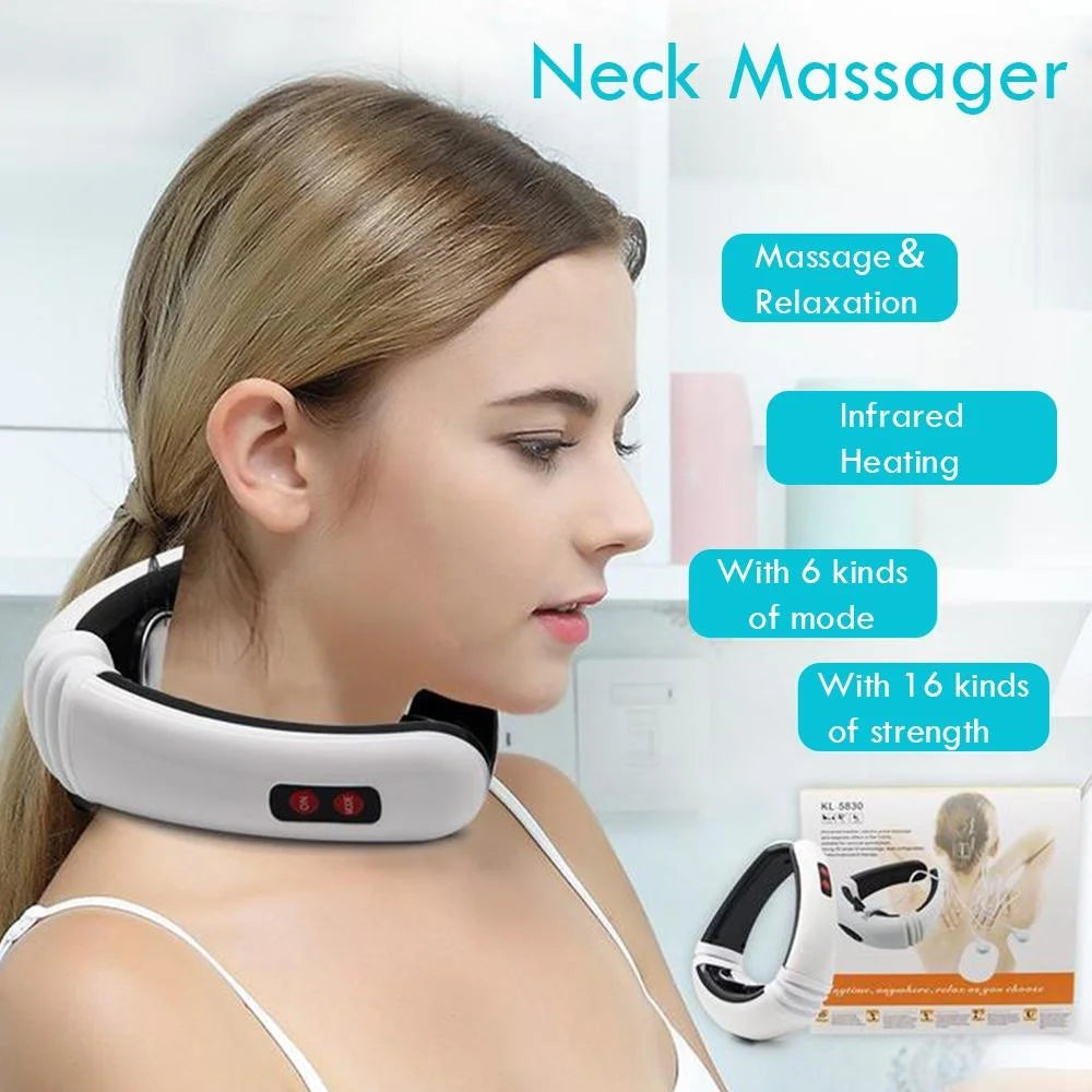 Portable Electric Neck Massager Battery Powered - Health &