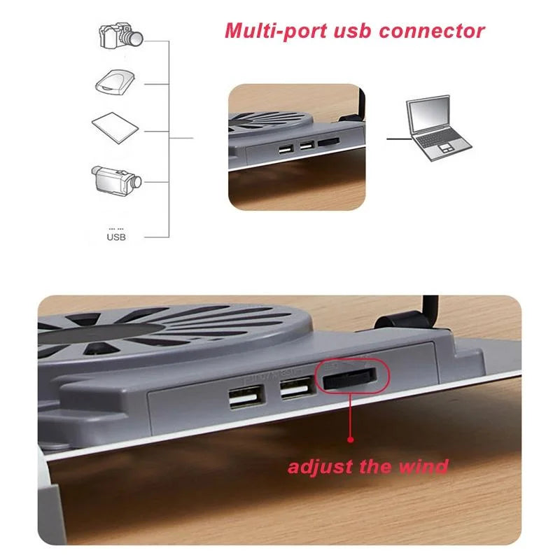 Portable Foldable Laptop Stand with Adjustable Fan
